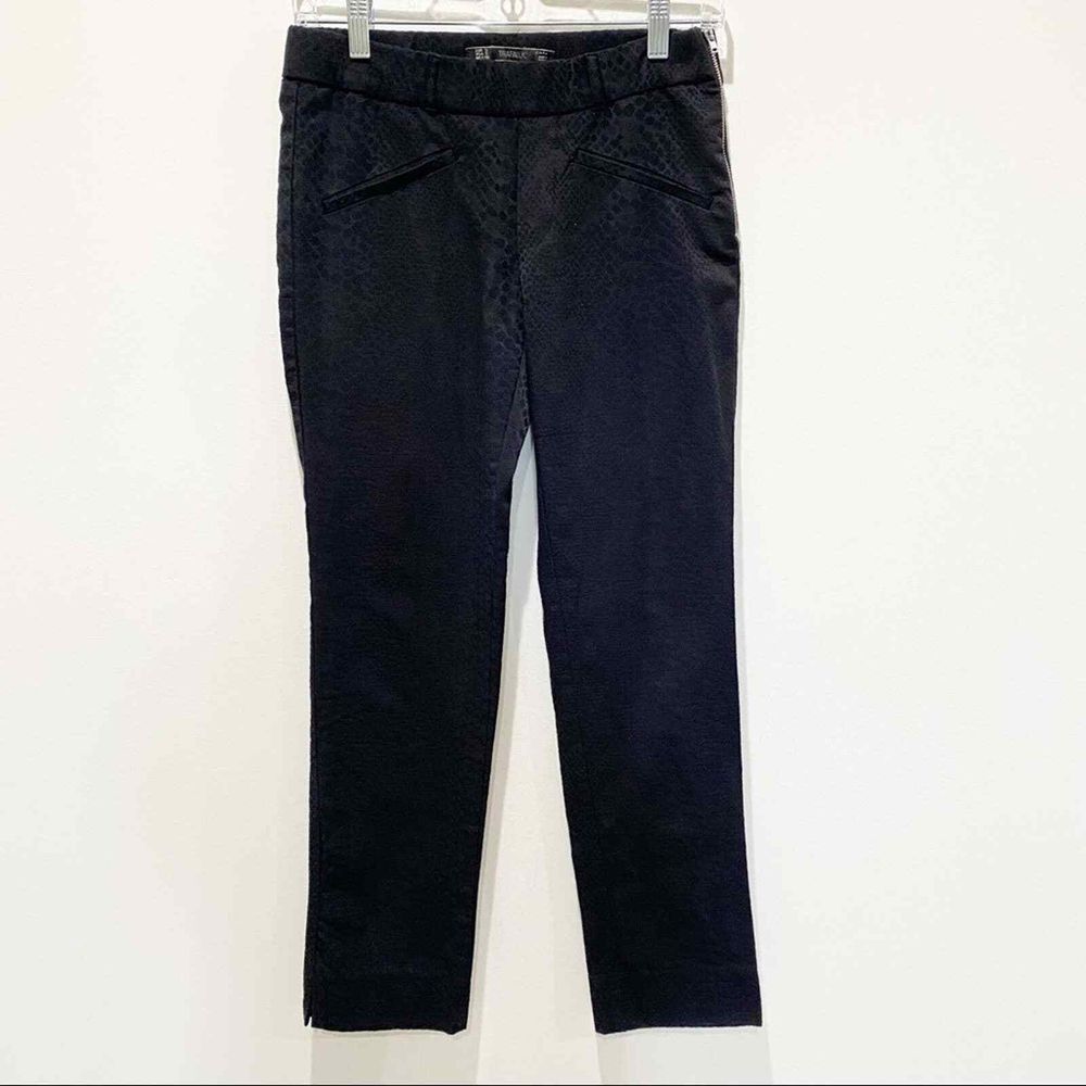 ZARA TRAFALUC womens black skinny pants Sz Sm Snake Print Grunge Dark Feminine